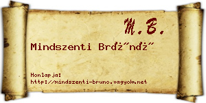 Mindszenti Brúnó névjegykártya